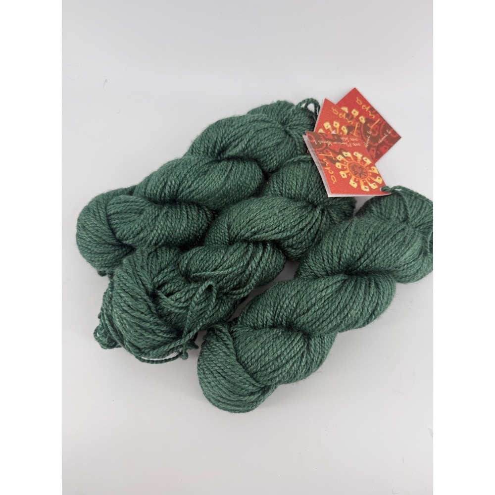 Mirasol Tupa Wool Chunky Yarn 3 Skeins Green Matching Dye Lots 411 Yds